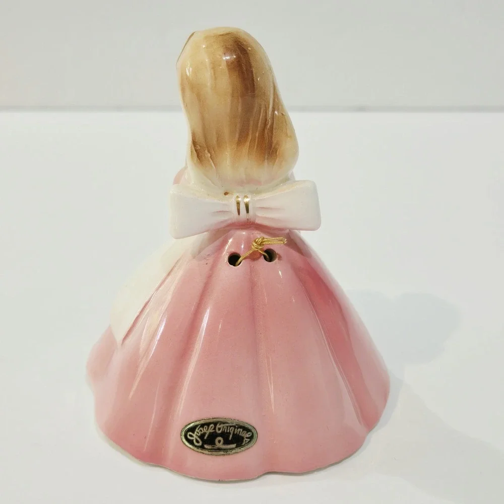 Vintage Josef Originals Pink Dinner Belle Girl with Cake Bell 1950's Beautiful